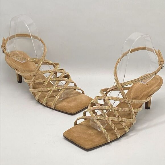 Brunello Cucinelli Monili Cage Square Toe Slingback Sandal size 38 - Picture 7 of 13